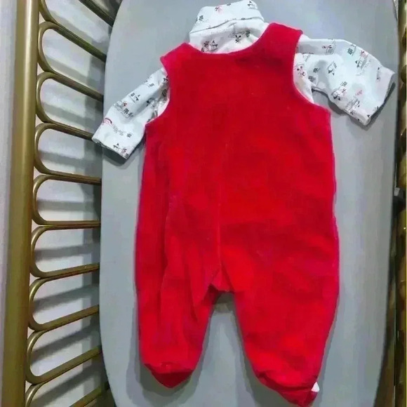 Vintage 100% cotton unisex baby’s first Christmas holiday footie set no flaws - Picture 4 of 4